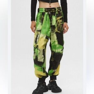 Y-3 WomenVibrant Green and Black Cargo Pants